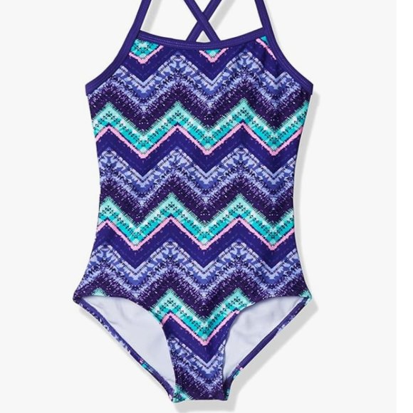 Kanu Surf Girls' Layla Beach Sport Banded 1 Piece Swimsuit Size 12 2017 - Picture 3 of 3